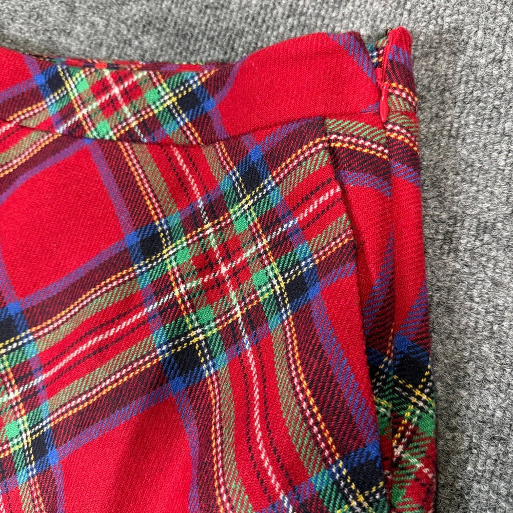 Boden Hayley Red Tartan Plaid Wool Blend A-Line Midi Skirt Womens US 6 Holiday - Picture 3 of 9